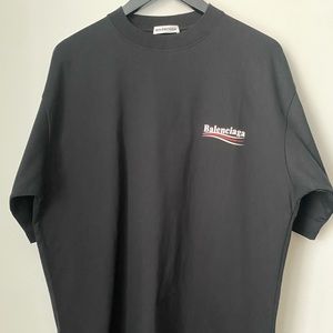 BALENCIAGA MEN'S POLITICAL CAMPAIGN T-SHIRT REGULAR FIT IN BLACK